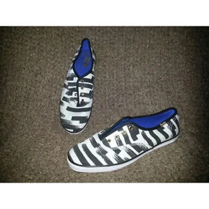 KEDS X PARTYSKIRTS-Black & White Shoes Stripes-SZ 6.5-New
